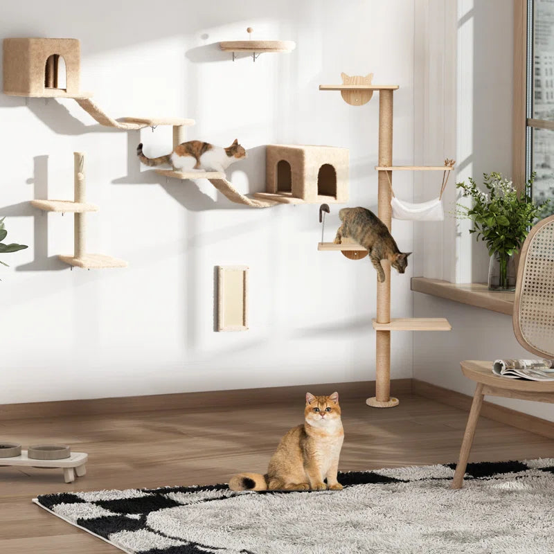 Darkiel 7-Piece Wall-Mounted Cat Climbing Tower
