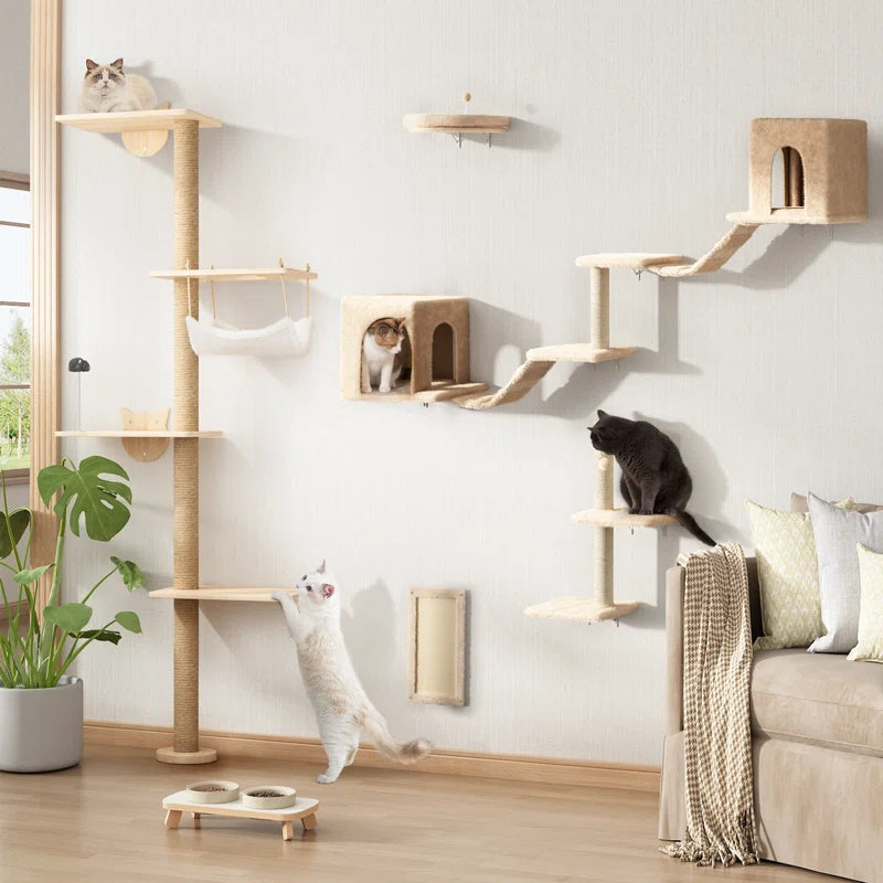 Darkiel 7-Piece Wall-Mounted Cat Climbing Tower