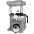 27-Inch Cozy Gray Cat Tree with Condo & Scratching Posts