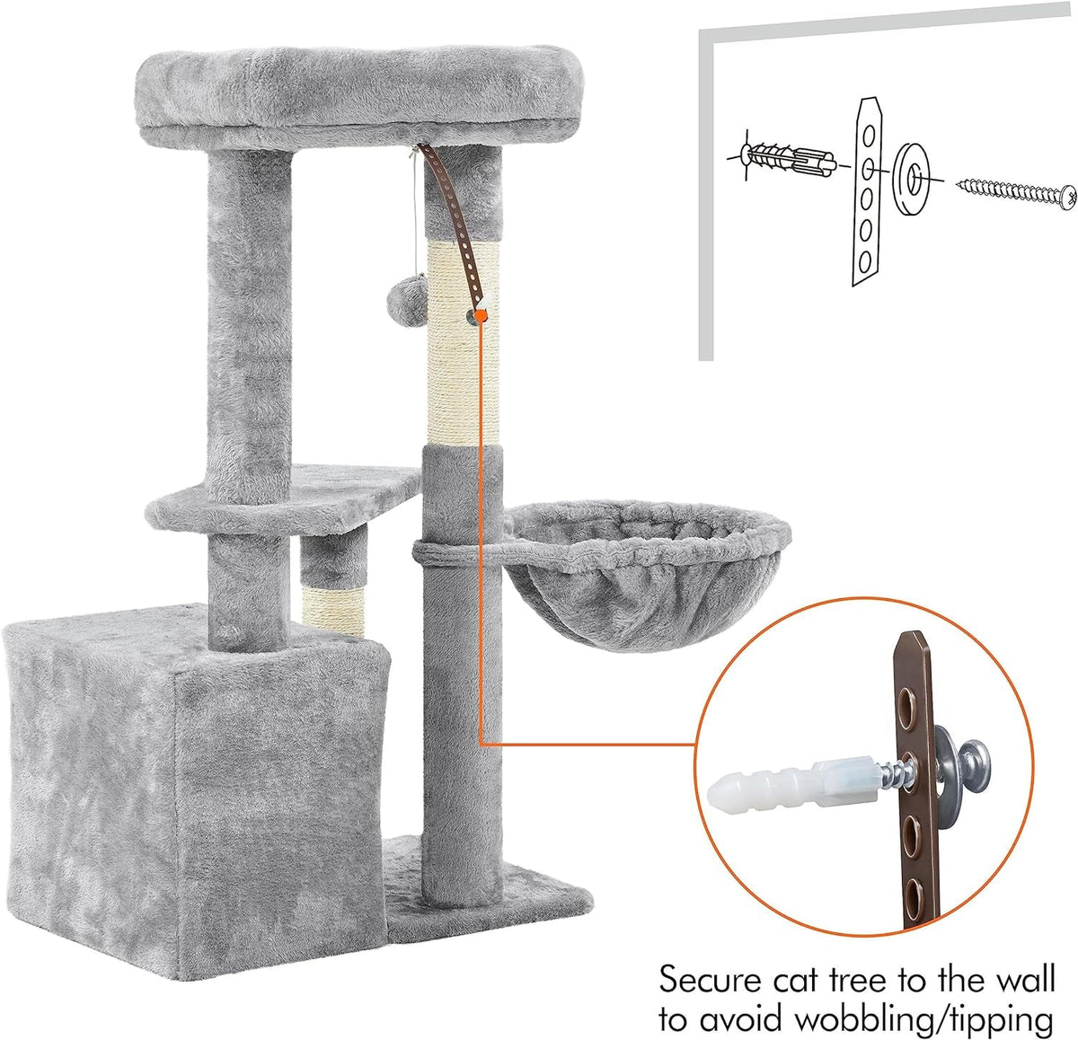 Plush Cat Tree with Cozy Condo