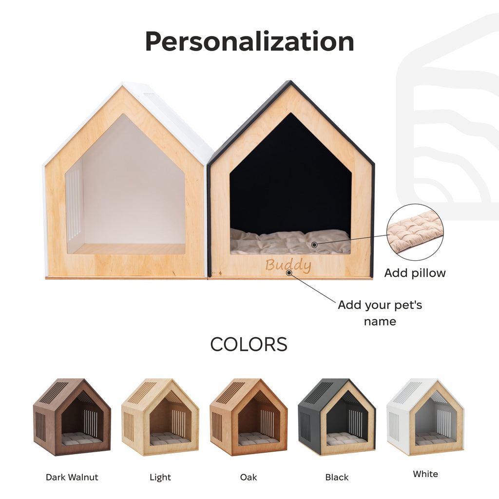 Modern Wooden Pet House for Large Dogs & Cats