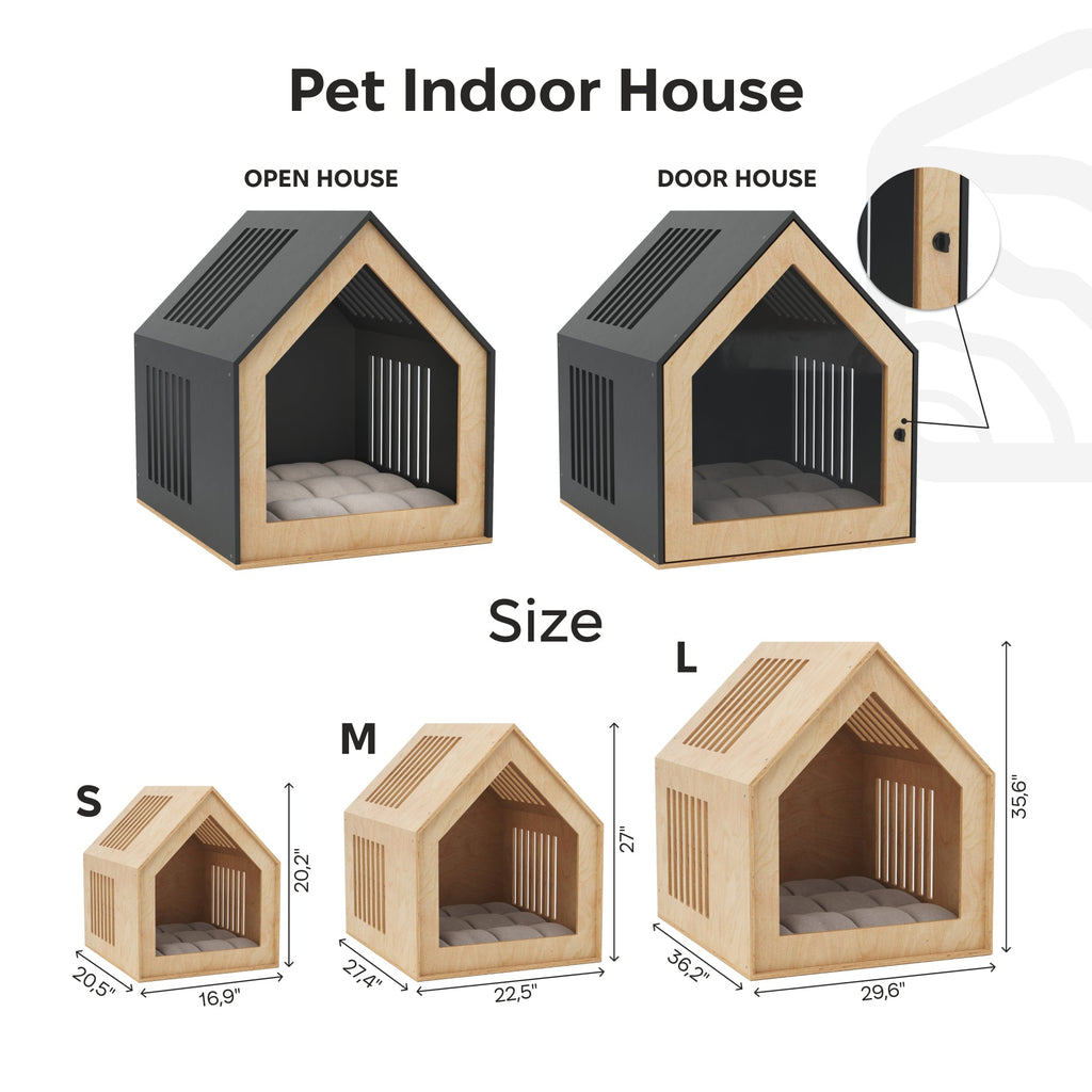Modern Wooden Pet House for Large Dogs & Cats
