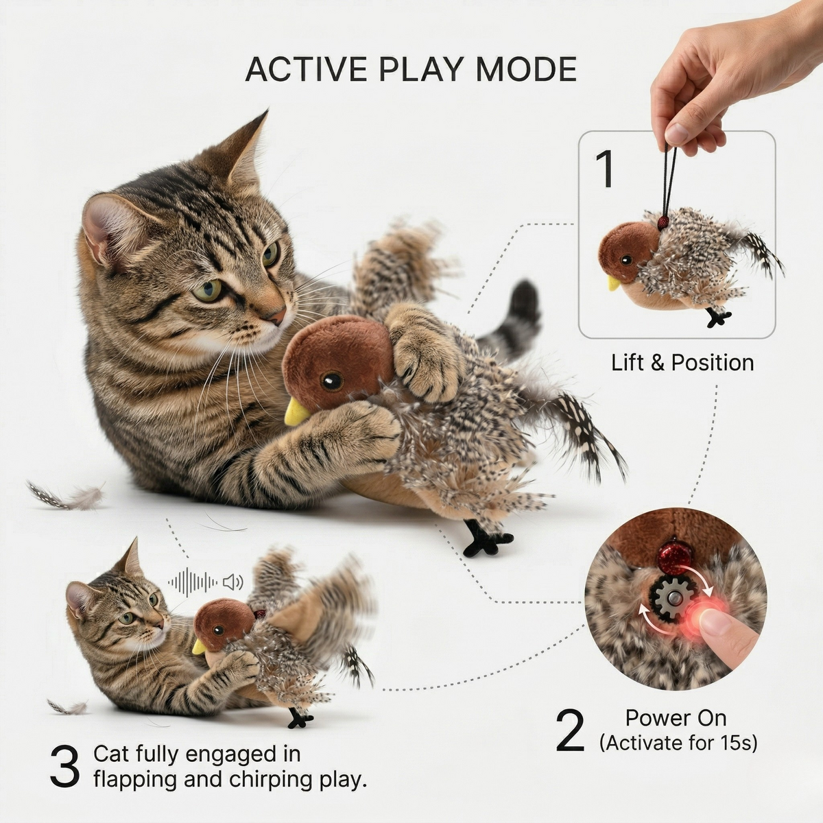 Flapping Bird Hunting Toy for Cats