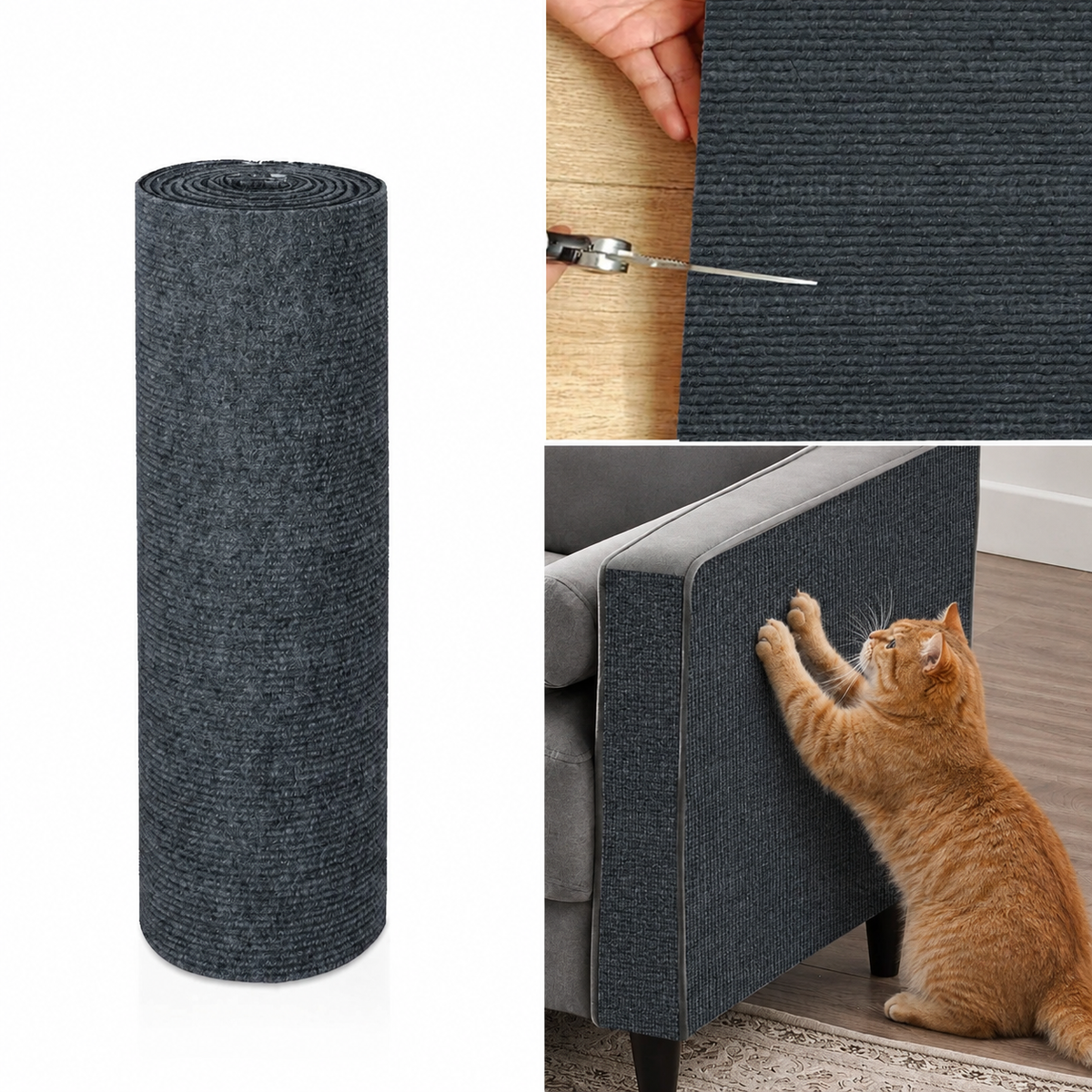 Self-Adhesive Cat Scratch Mat for Sofa & Furniture Protection