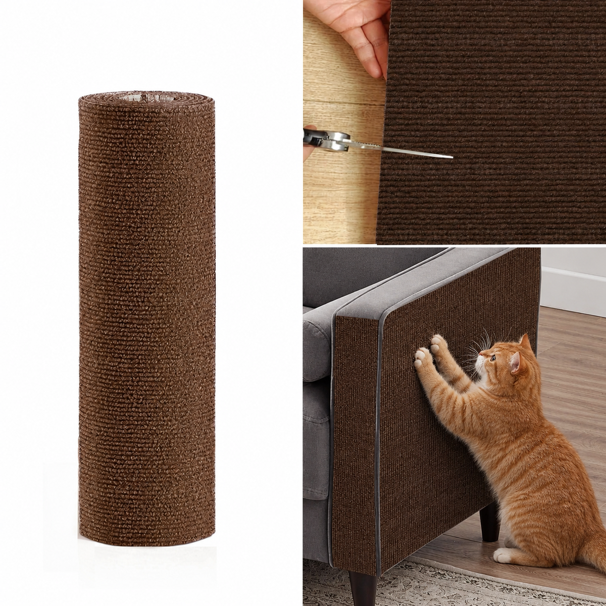Self-Adhesive Cat Scratch Mat for Sofa & Furniture Protection