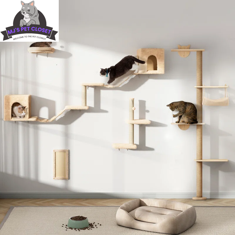 Darkiel 7-Piece Wall-Mounted Cat Climbing Tower