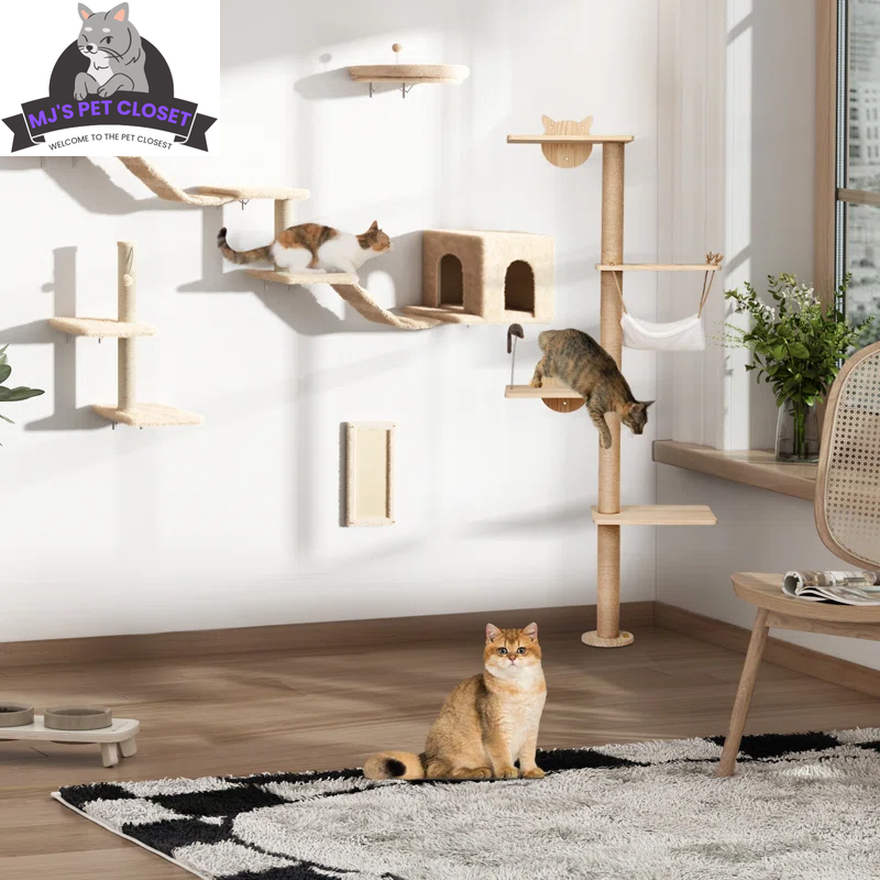 Darkiel 7-Piece Wall-Mounted Cat Climbing Tower